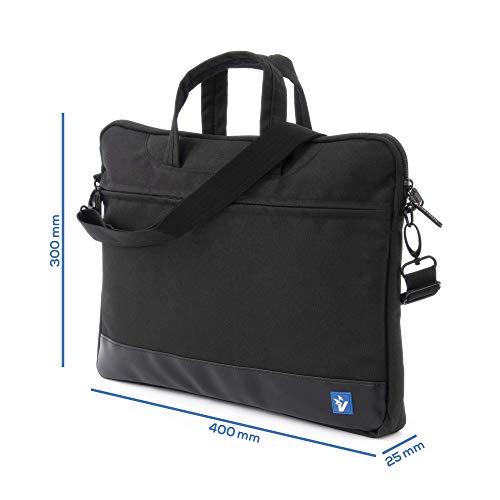 Slim Black Laptop Bag with Padded PC Compartment