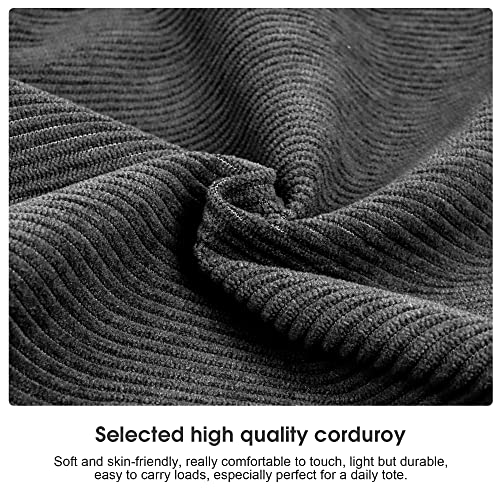 Corduroy Tote Bag: Stylish & Roomy Shopper - Black