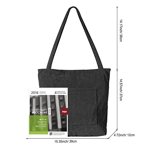 Black Cord Tote Bag for Women's Casual Style