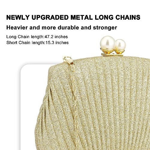 Elegant Pearl Lock Evening Clutch Bag