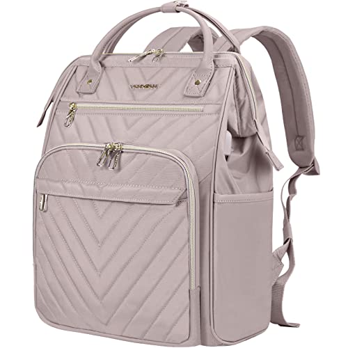 VANKEAN Laptop Backpack: Fashionable, Waterproof, USB Port - Pink