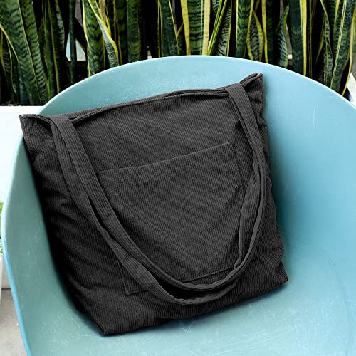 Black Cord Tote Bag for Women's Casual Style