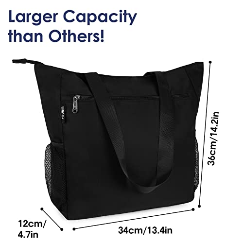 WANDF Floral Beach Tote Shoulder Bag (Black)