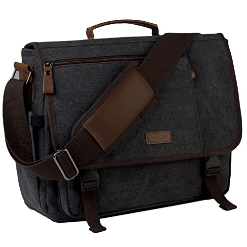 VASCHY Grey Designer Messenger Bag - 15.6" Laptop