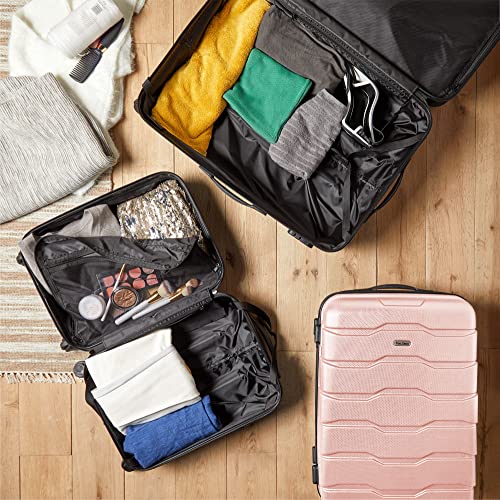 VonHaus 3-Piece Designer Suitcase Set: Rose ABS with Spinners