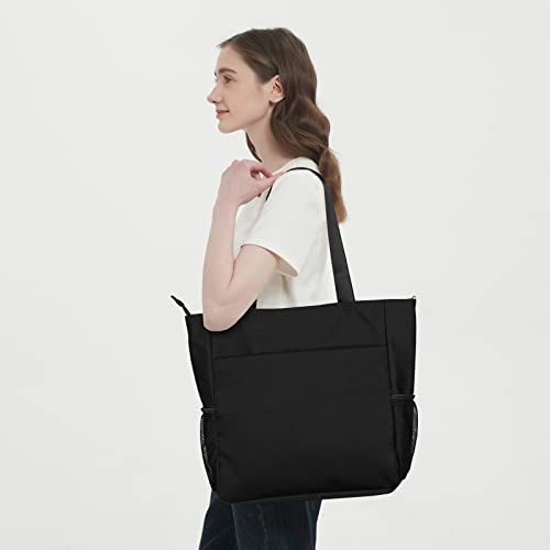 WANDF Floral Beach Tote Shoulder Bag (Black)