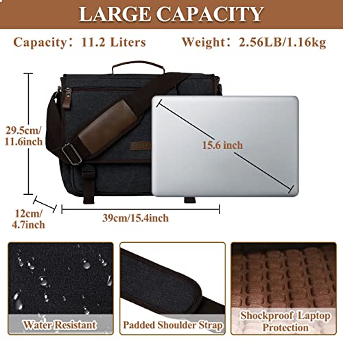 VASCHY Grey Designer Messenger Bag - 15.6" Laptop