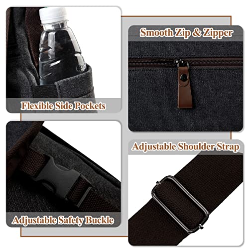 VASCHY Grey Designer Messenger Bag - 15.6" Laptop