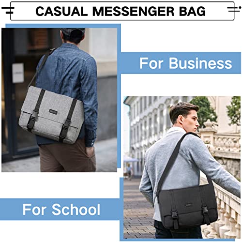 VASCHY Slim Crossbody Laptop Bag - Black