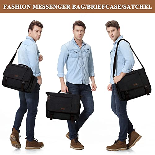 VASCHY Grey Designer Messenger Bag - 15.6" Laptop