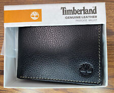 Timberland Black Leather Wallet with Attached Flip Pocket