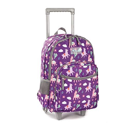 Purple Alpaca Designer Handbag with Wheels