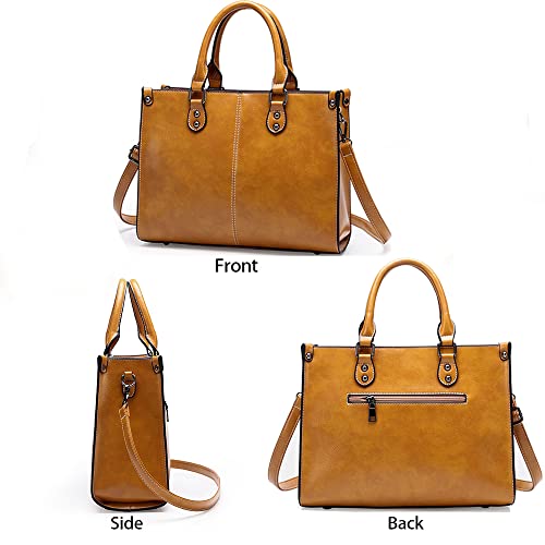 Women's Leather Designer Tote Handbag - All-Purpose Work Bag