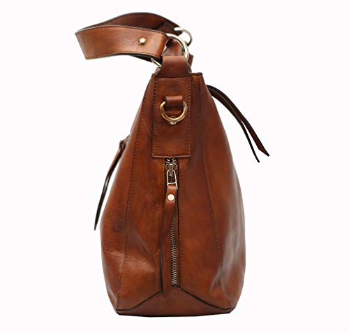 Fashionable Designer Leather Hobo Handbags for Women (Brown)