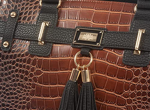 Alligator Crocodile Designer Rolling Tote Bag (17" 17.3")