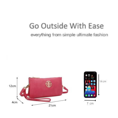 Golden Badge Detail Multi Function Small Handbag