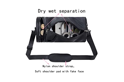 Black Sports and Travel Bag with Wet Clothes Compartment