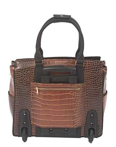 Alligator Crocodile Designer Rolling Tote Bag (17" 17.3")