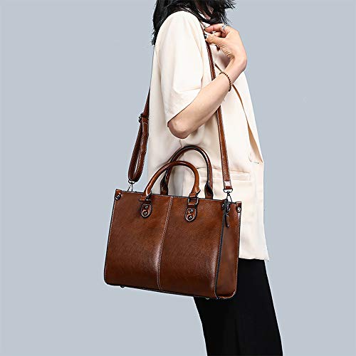 Women's Leather Designer Tote Handbag - All-Purpose Work Bag