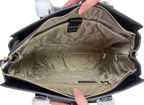 SAHARA Designer Rolling Tote Bag - Medium, Black/Brown