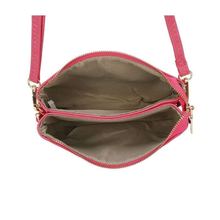 Golden Badge Detail Multi Function Small Handbag