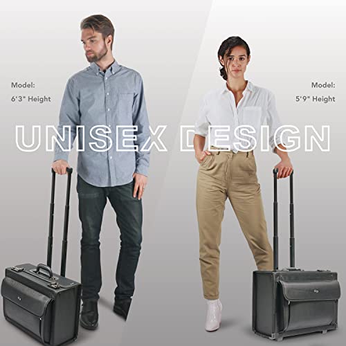 Men's Designer Rolling Hard Sided Laptop Bag