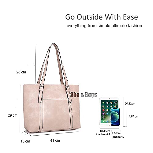 Black Vegan Leather Tote Bag with Large Handle