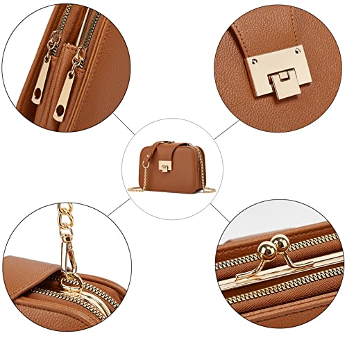 SIVENKE Women's Brown Designer Crossbody Bag