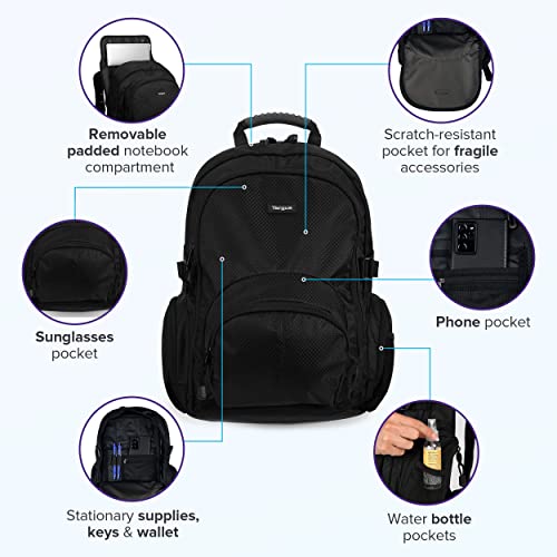 Black Targus Laptop Backpack, Fits 16" Laptops