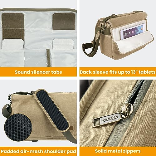 TARION Canvas Crossbody Camera Bag - Vintage Yellow