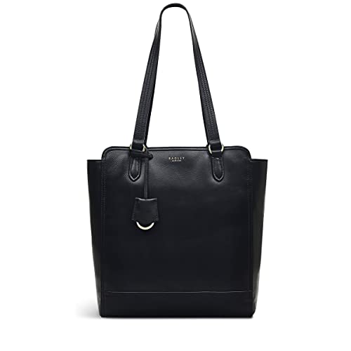 RADLEY London Black Leather Ziptop Tote: Chic, Classic Design