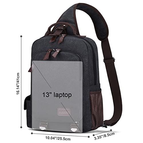 S-ZONE Unique Men's Designer Sling Backpack, Dark Gray