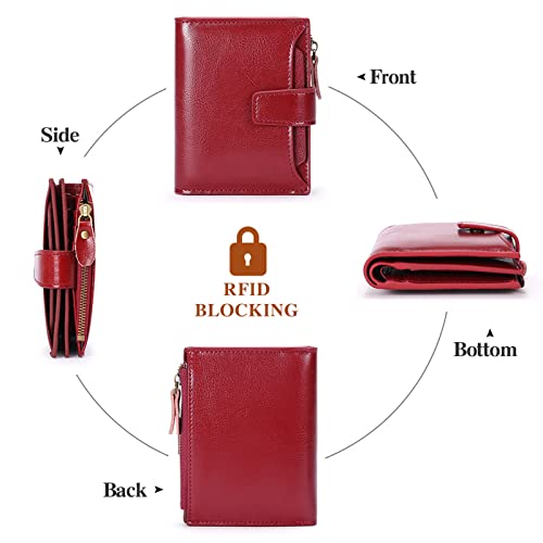 SENDEFN Women's RFID Blocking Leather Card Case Purse