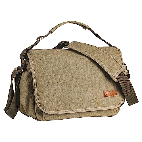 TARION Canvas Crossbody Camera Bag - Vintage Yellow