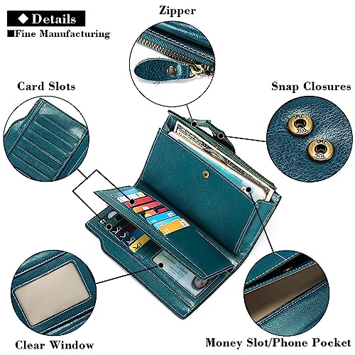 SENDEFN Leather Wallet for Women - RFID Protection