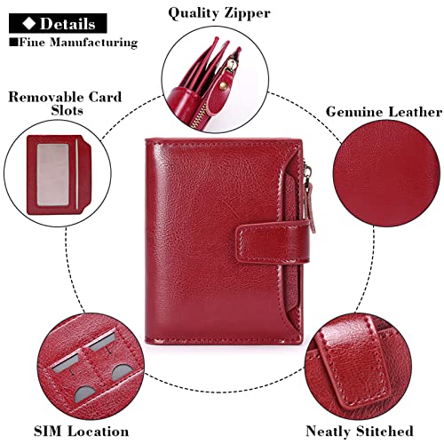 SENDEFN Women's RFID Blocking Leather Card Case Purse