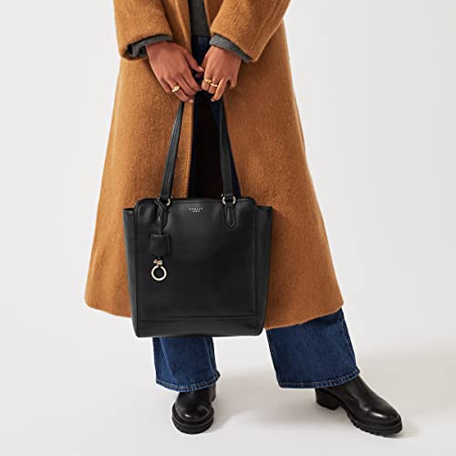 RADLEY London Black Leather Ziptop Tote: Chic, Classic Design