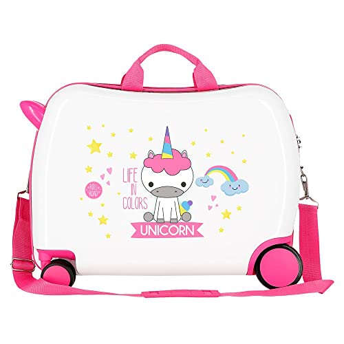 Little Me Kids Rolling Suitcase, Multicoloured, Designer Handbag