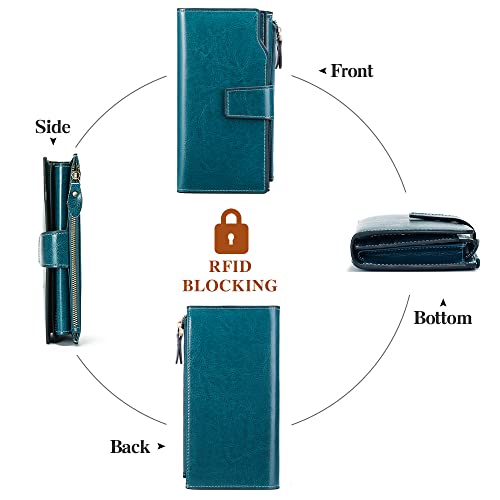 SENDEFN Leather Wallet for Women - RFID Protection