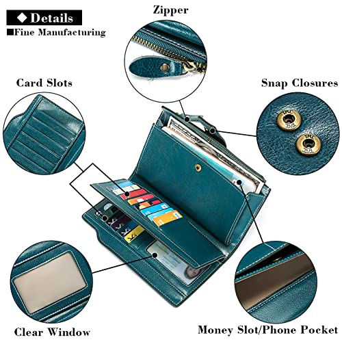 SENDEFN Leather Wallet for Women - RFID Protection