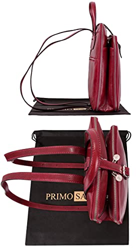 Italian Leather Designer Ladies Red Backpack Shoulder Bag