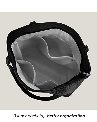 Black Corduroy Tote Bag: Stylish & Spacious