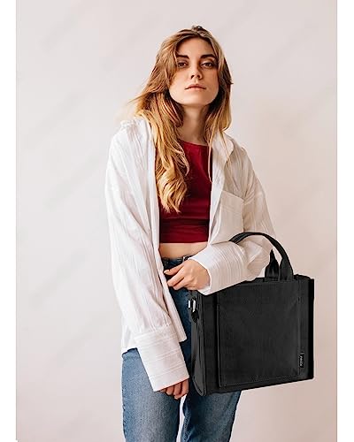 Black Canvas Designer Tote Bag for Women