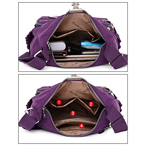 Designer Multi-Pocket Casual Crossbody Handbag in Apricot