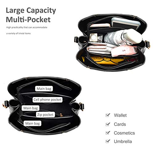 White PU Leather Designer Handbag with Multiple Pockets