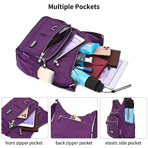 Designer Multi-Pocket Casual Crossbody Handbag in Apricot