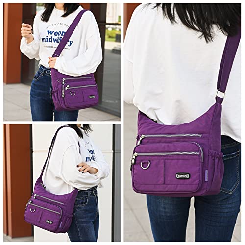 Designer Multi-Pocket Casual Crossbody Handbag in Apricot