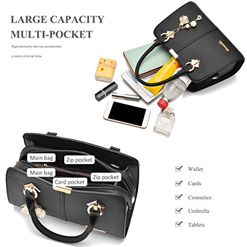 NICOLE & DORIS Damen Designer Shopper Handtasche rot