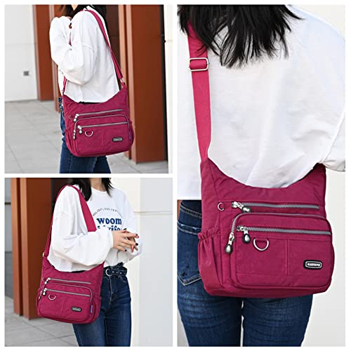 Designer Multi-Pocket Casual Crossbody Handbag in Apricot
