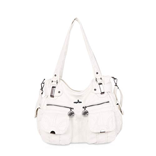 Designer Nicole & Doris Large White Faux Leather Handbag